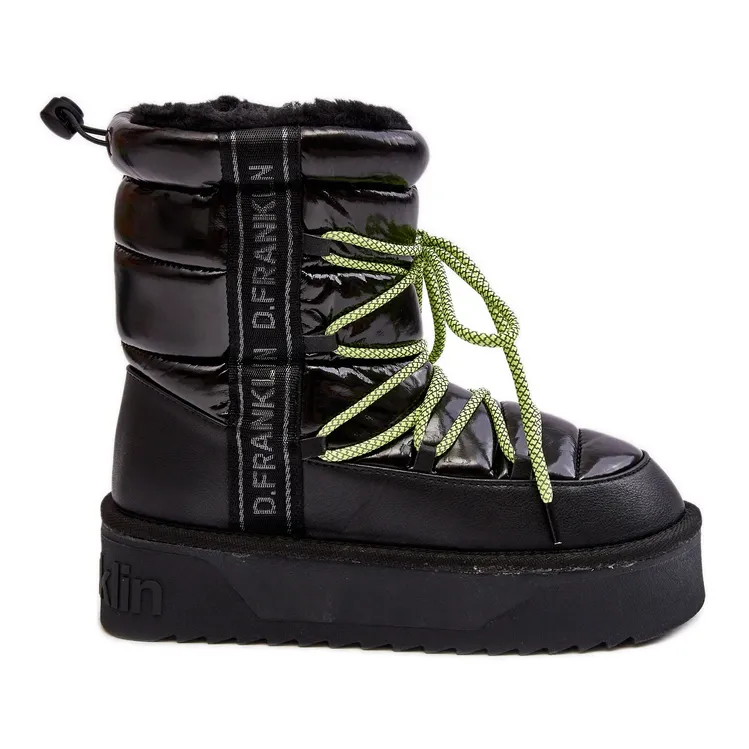 Dames snowboots met dikke zool Vegan D.Franklin DFSH371007 Zwart