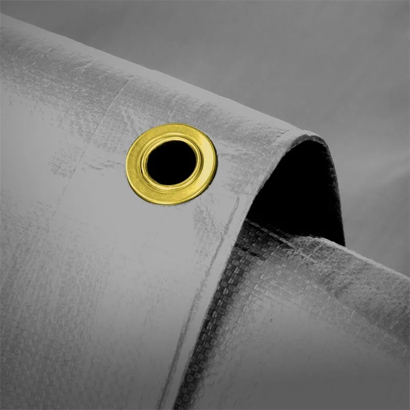 Dekzeil met ogen 5x8 m 650 g/m² met 10 elastische banden Grijs PVC