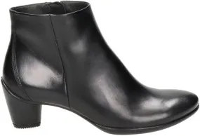 Ecco Sculptured 45 leren enkellaarzen zwart
