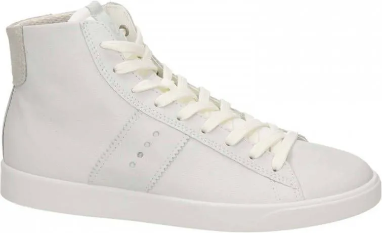 Ecco Street Lite M comfort hoge leren sneakers wit