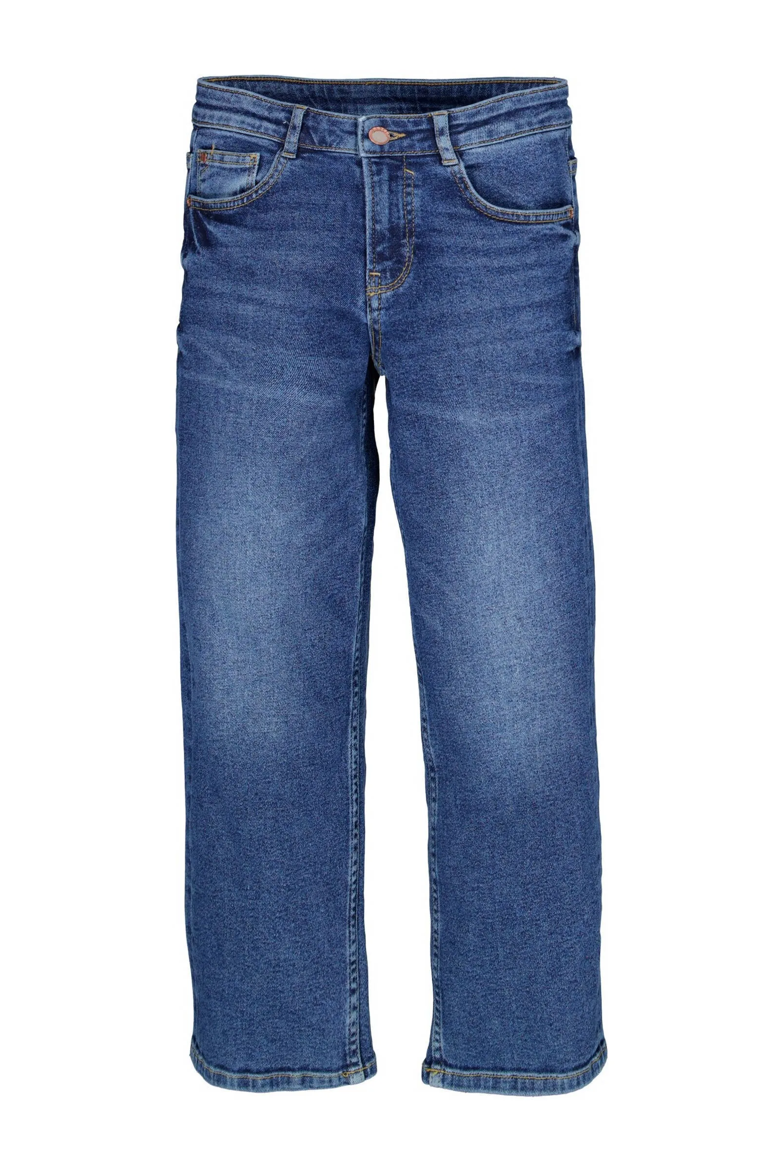 Garcia High waist straight fit jeans 576 Mylah dark used Blauw Meisjes Denim
