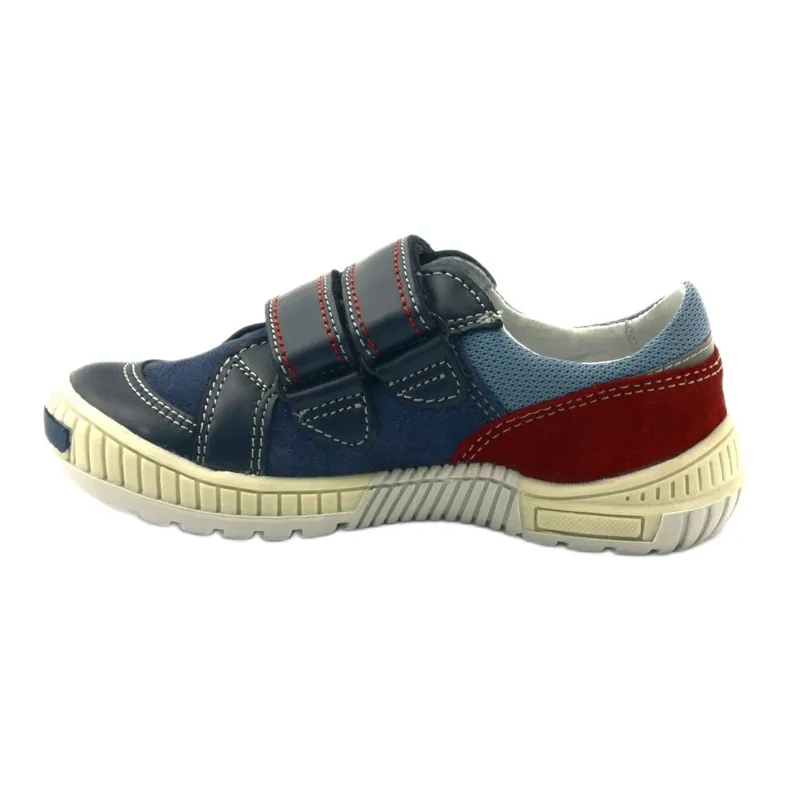 Jongensschoenen met klittenband Bartek 85585 marineblauw rood