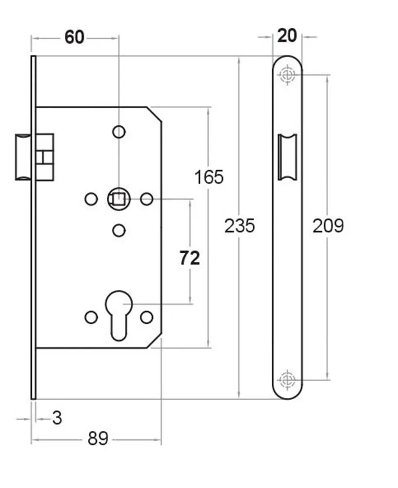 Magneetslot loop zwart 9520.U2060 incl kom