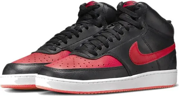 Nike court vision mid sneakers zwart/rood heren