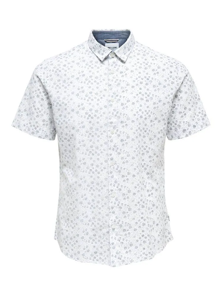 Only & Sons CAIDEN SS AOP LINEN SHIRT RE