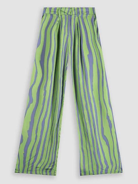 Poppy Field Gabrielle, viscose wide leg trousers with print