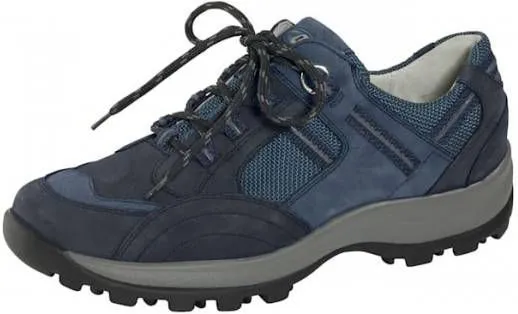 Waldläufer Wandelschoen van een harmonieuze materialenmix Donkerblauw